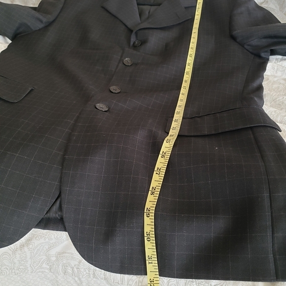 mens PALLINI black 4 button windowpane suit‎ sz 40R - Picture 9 of 13